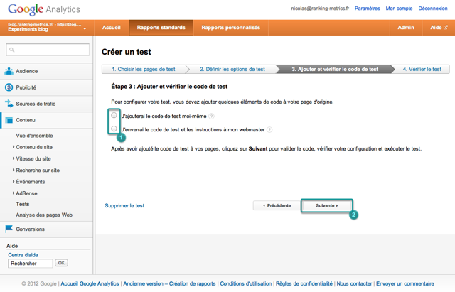 3. Ajouter et vérifier le code de test