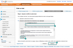 3. Ajouter et vérifier le code de test par webmaster