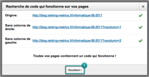 3. Ajouter et vérifier le code de test - vérification OK